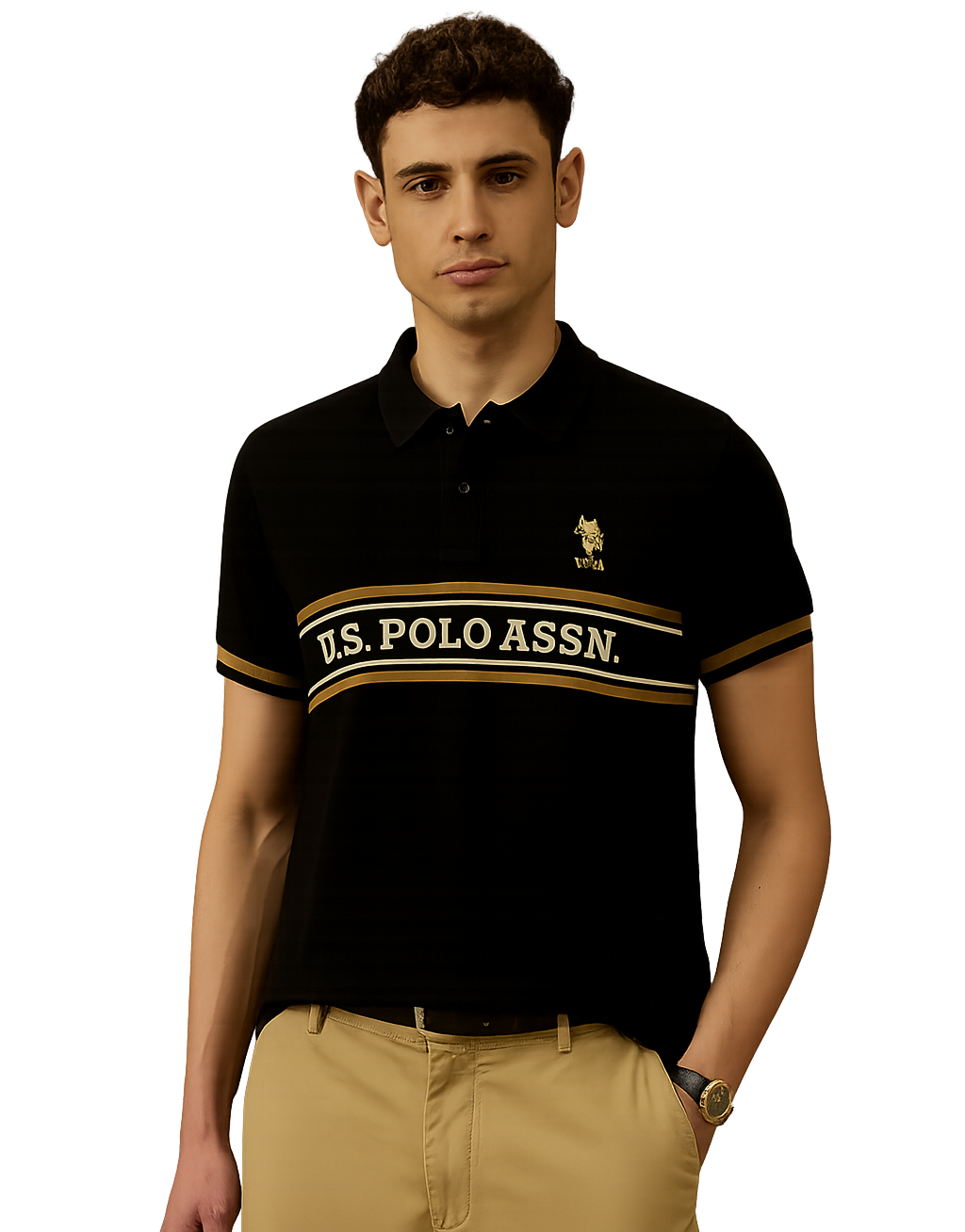 Men’s Premium Black Polo T-Shirt with Classic Stripe Detail (Copy)