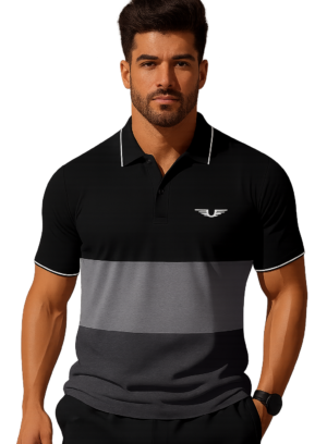 Men’s Premium Color-Block Polo T-Shirt