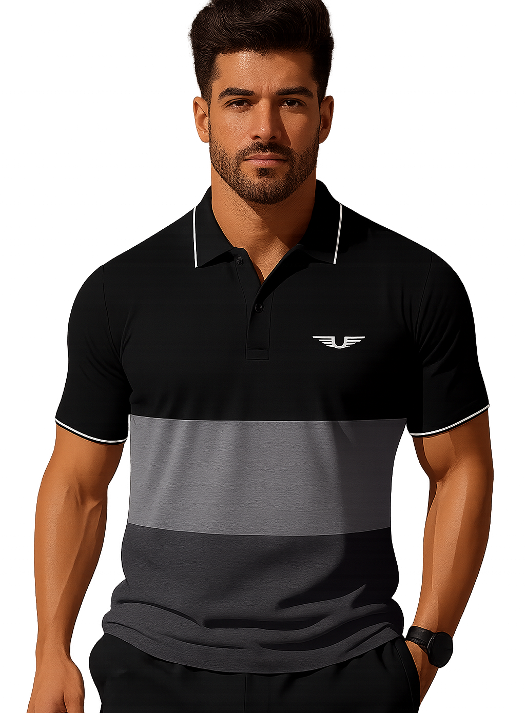 Men’s Premium Color-Block Polo T-Shirt